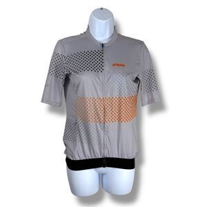 Strava Top Womens Large Gray MAAP Pro Fit Jersey Full Zip Short Sleeve Cycling